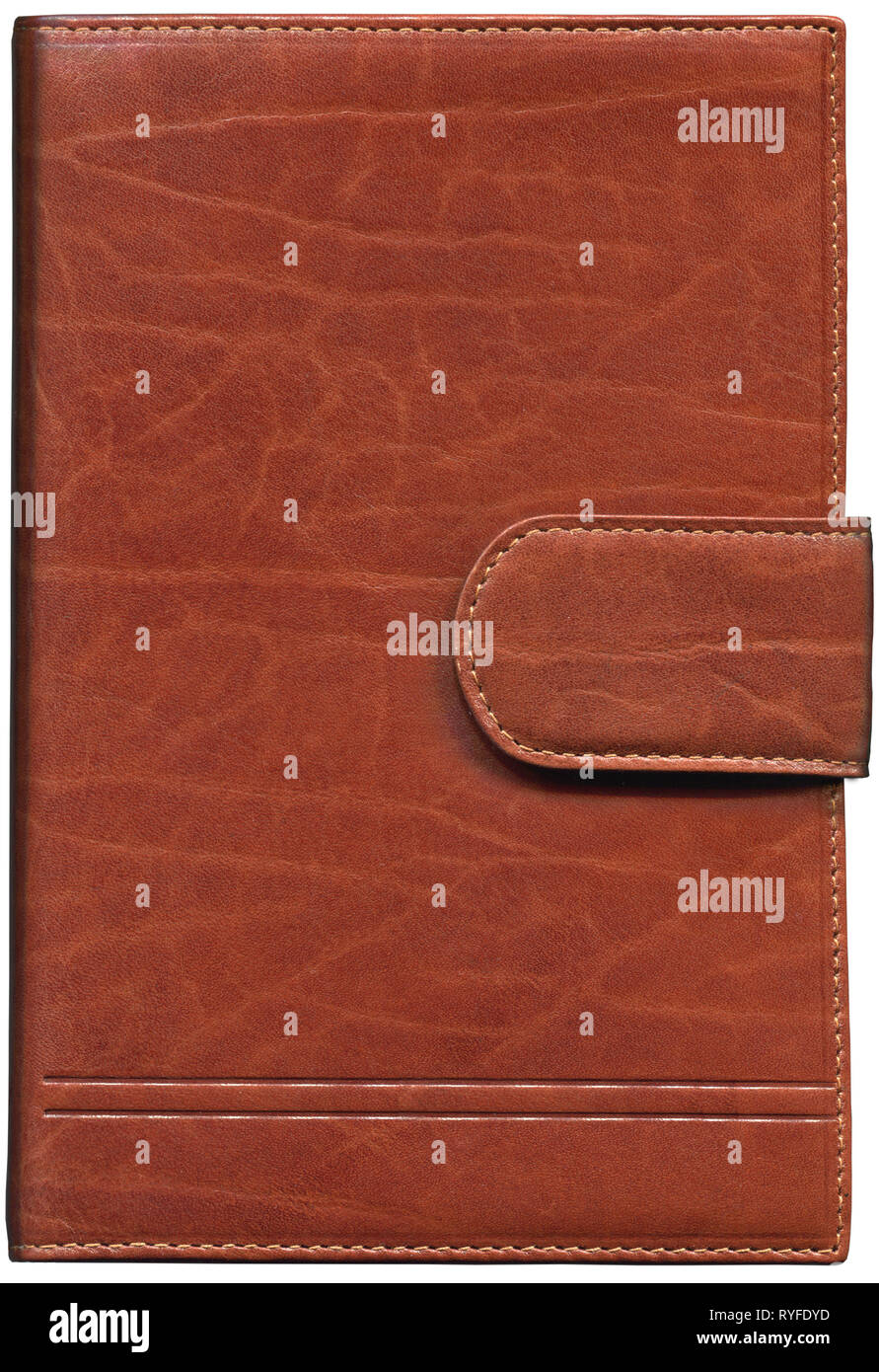 Brown leather diary Stock Photo