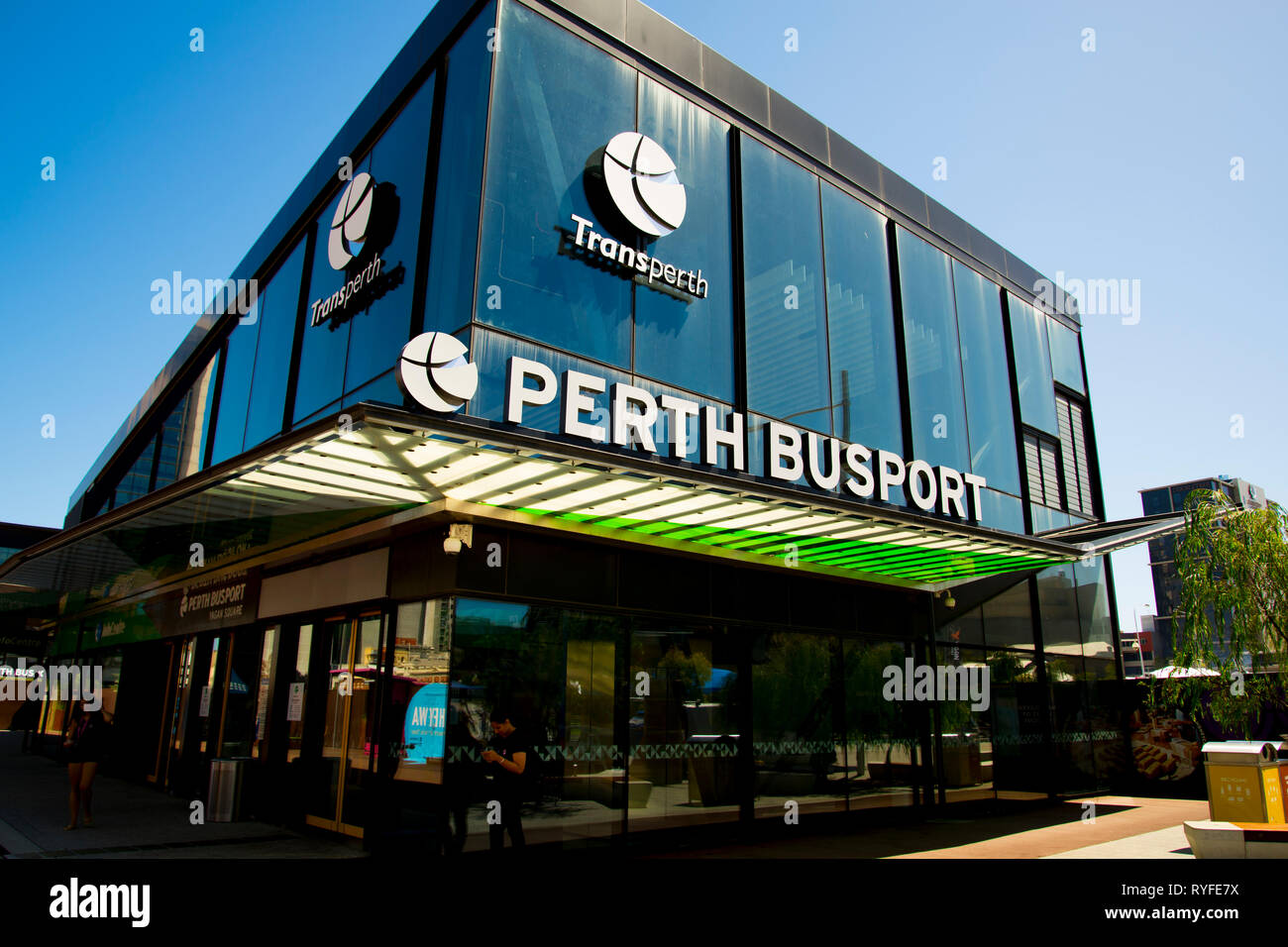 PERTH, AUSTRALIA - March 2, 2019: Perth Busport is an underground bus station officially opened in 2016 Stock Photo