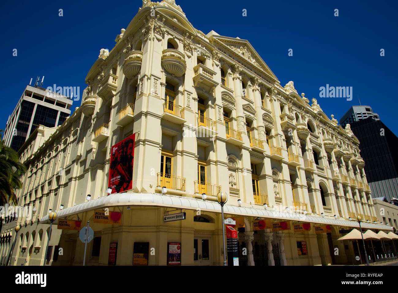 PERTH, AUSTRALIA - March 2, 2019: His Majesty's Theatre is a baroque style theatre completed in 1904 Stock Photo