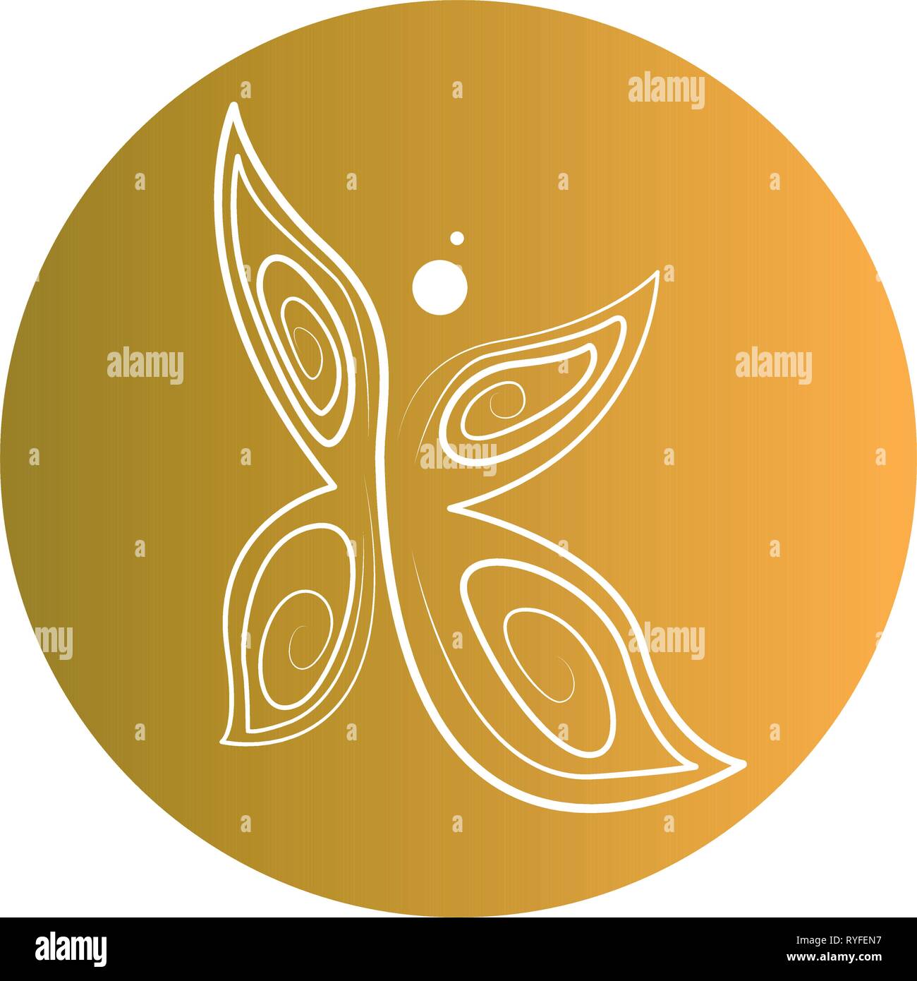 Golden butterfly logo Stock Vector Images - Alamy