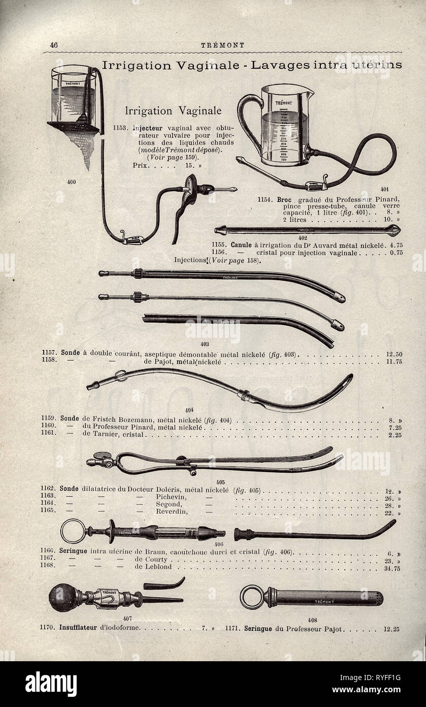 L'Arsenal de L'Art Medical | Antique French catalog of medical supplies circa 1899 Stock Photo