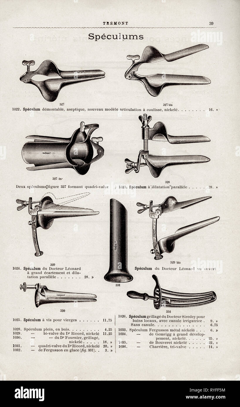 L'Arsenal de L'Art Medical | Antique French catalog of medical supplies circa 1899 Stock Photo