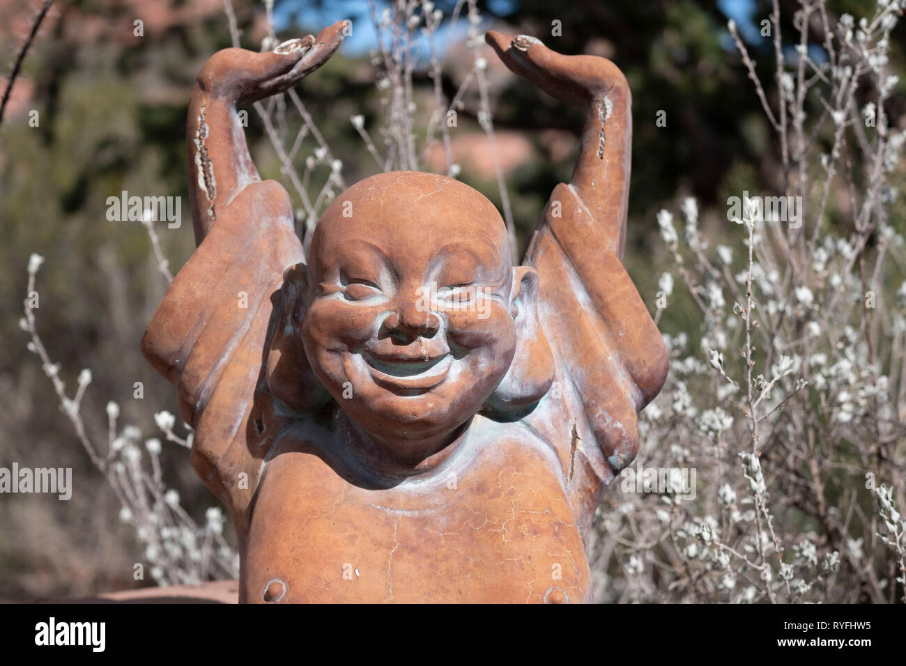 Smiling Buddha Statue Stock Photo