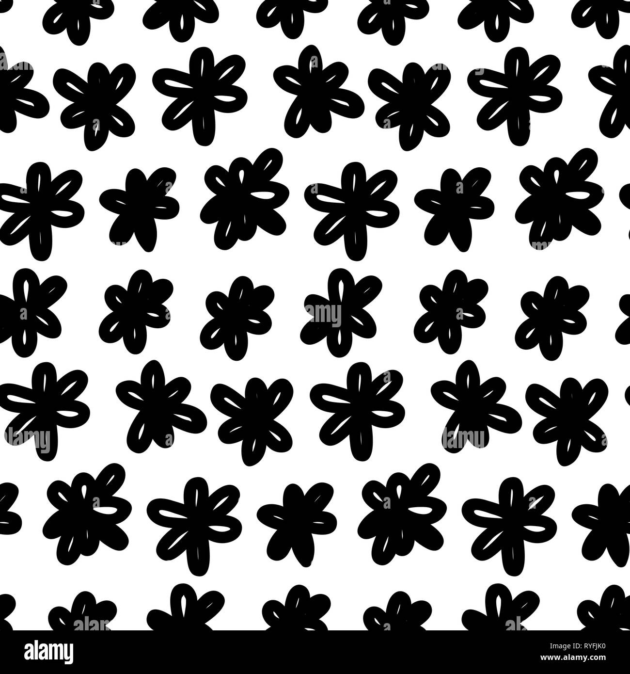 Seamless abstract black floral background. Modern Vector design Stock ...