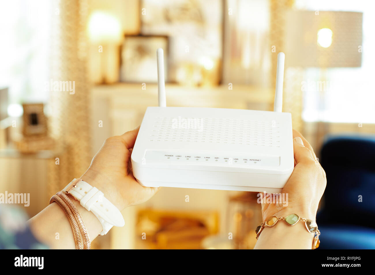 Wifi router in living room hi-res stock photography and images - Alamy
