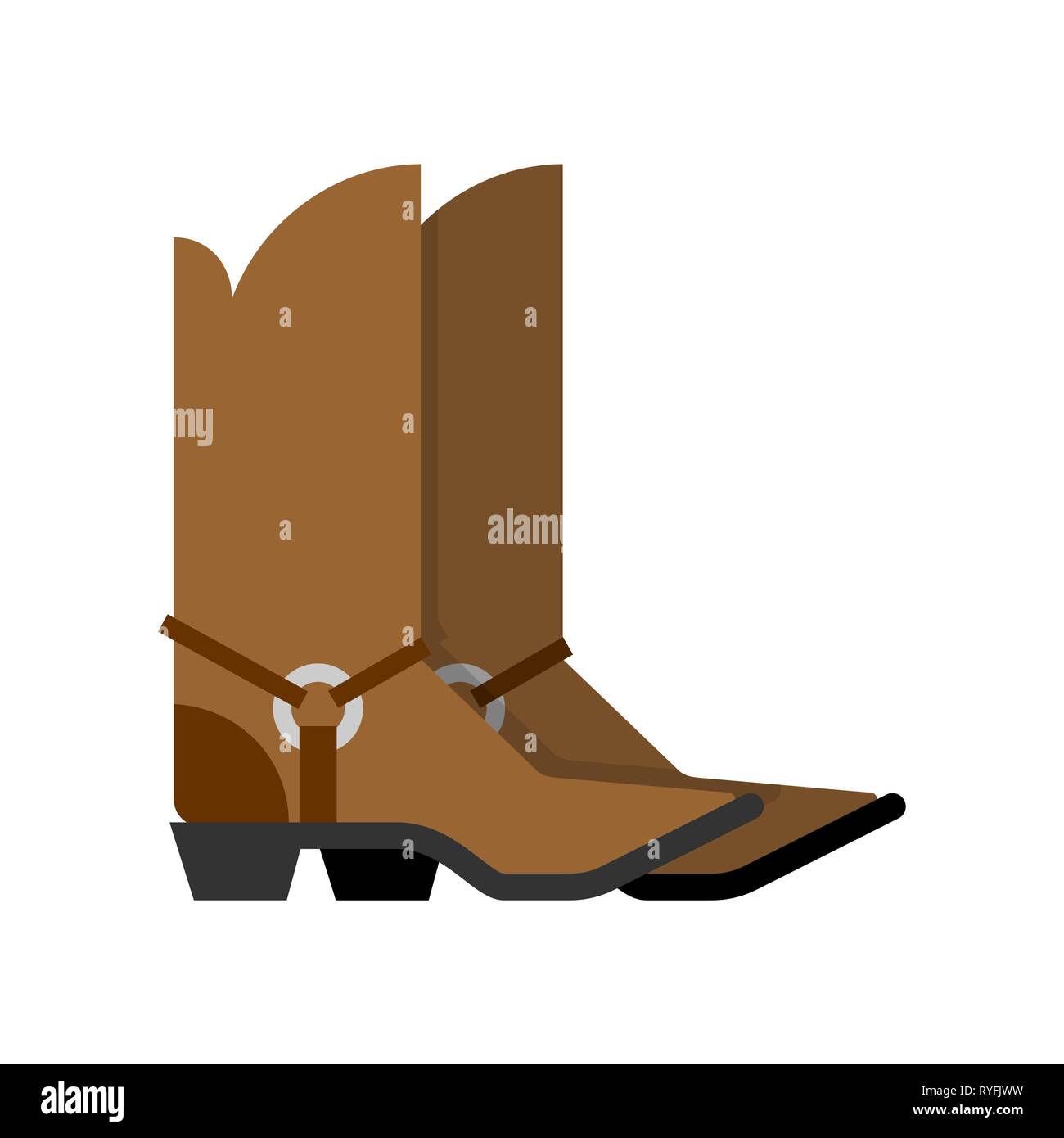 Brown riding boots white background Stock Vector Images - Alamy