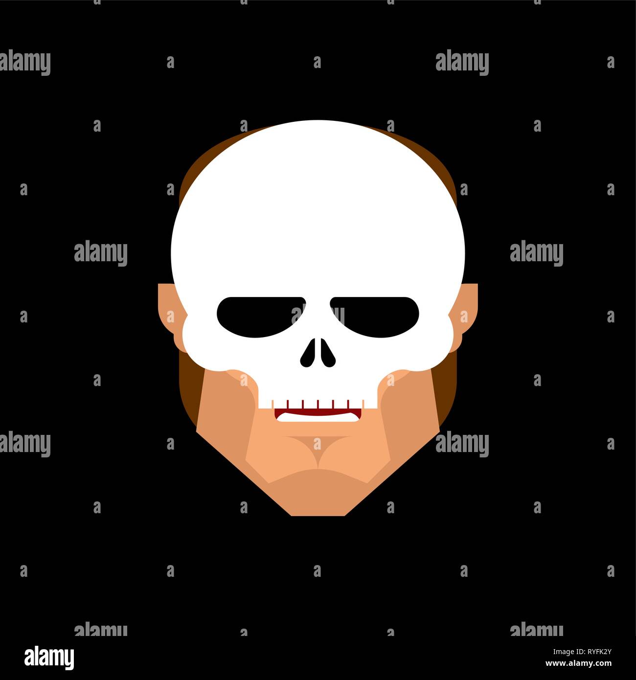 Man face in Skeleton Mask isolated. Vector illustration Stock Vector