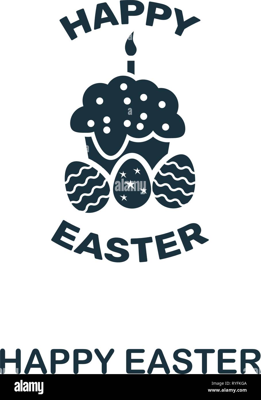 Happy Easter icon. Creative element design from easter icons collection. Pixel perfect Happy Easter icon for web design, apps, software, print usage Stock Vector
