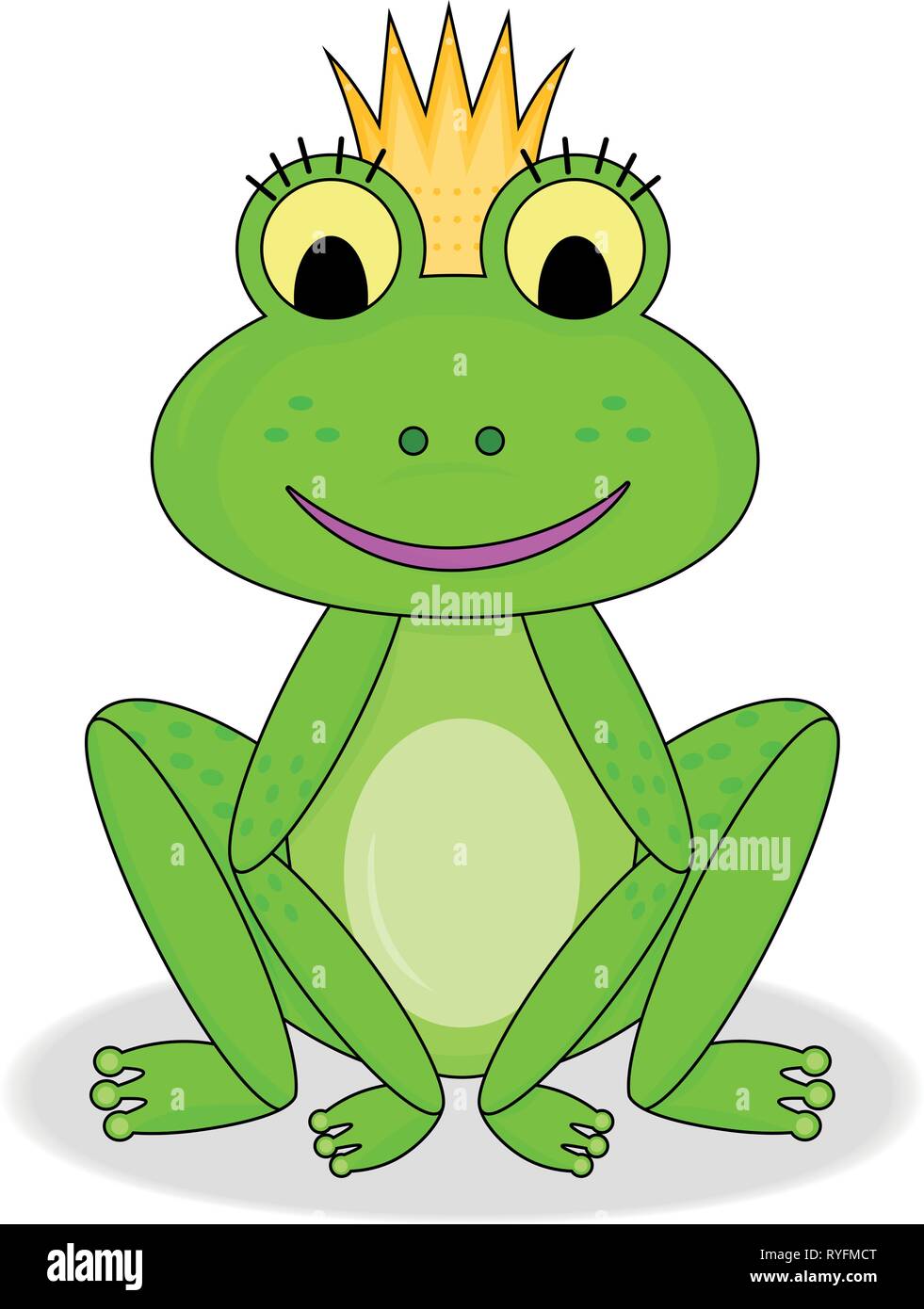 Smiling frog princess vector on white backround Stock Vector Image ...