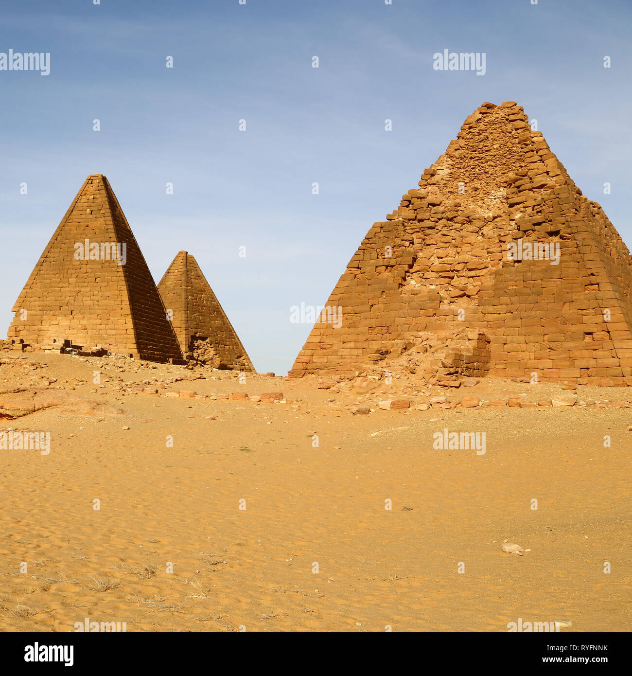 in africa sudan napata karima the antique pyramids of the black pharaohs in the middle of the desert Stock Photo