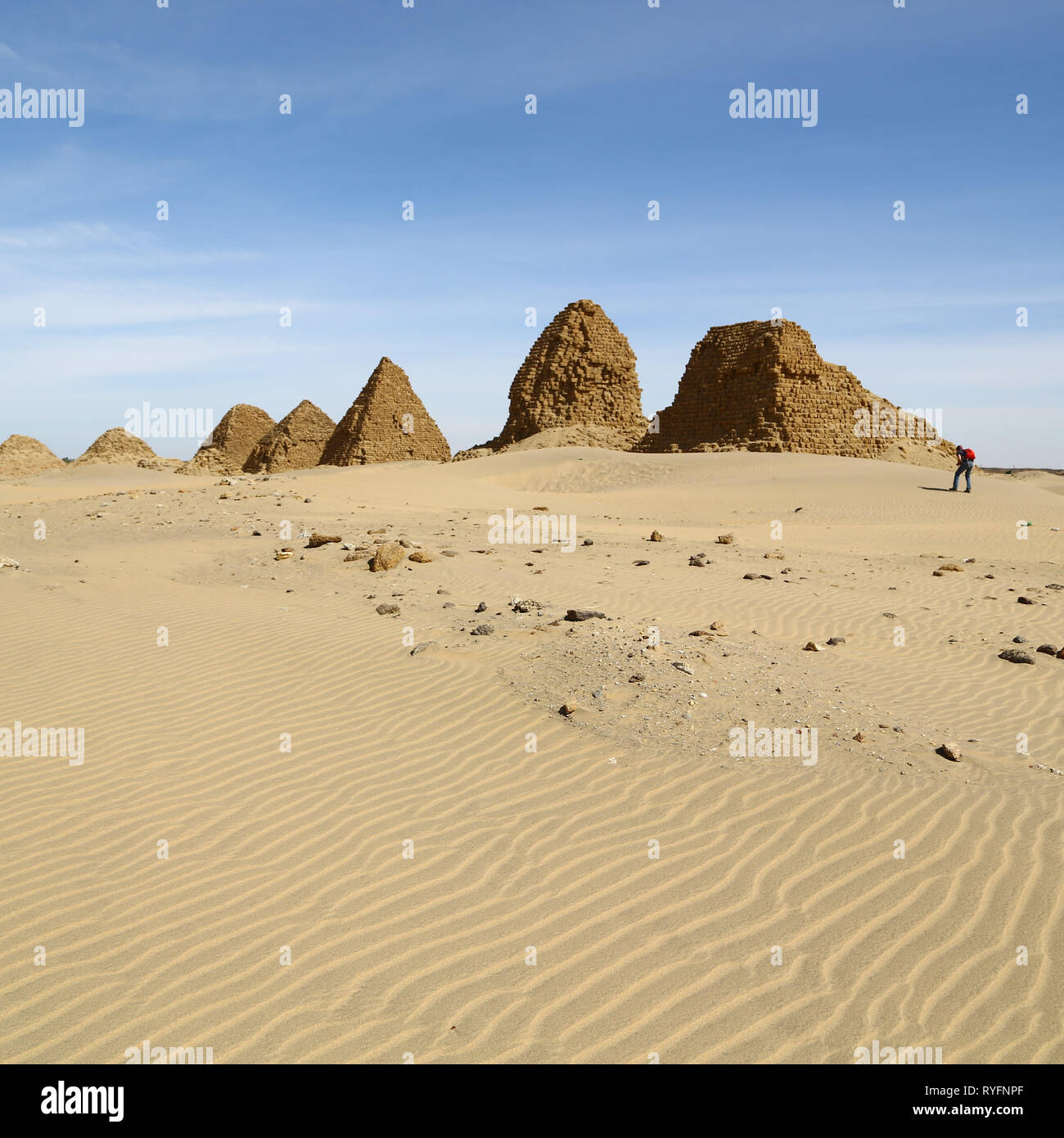 in africa sudan napata karima the antique pyramids of the black pharaohs in the middle of the desert Stock Photo
