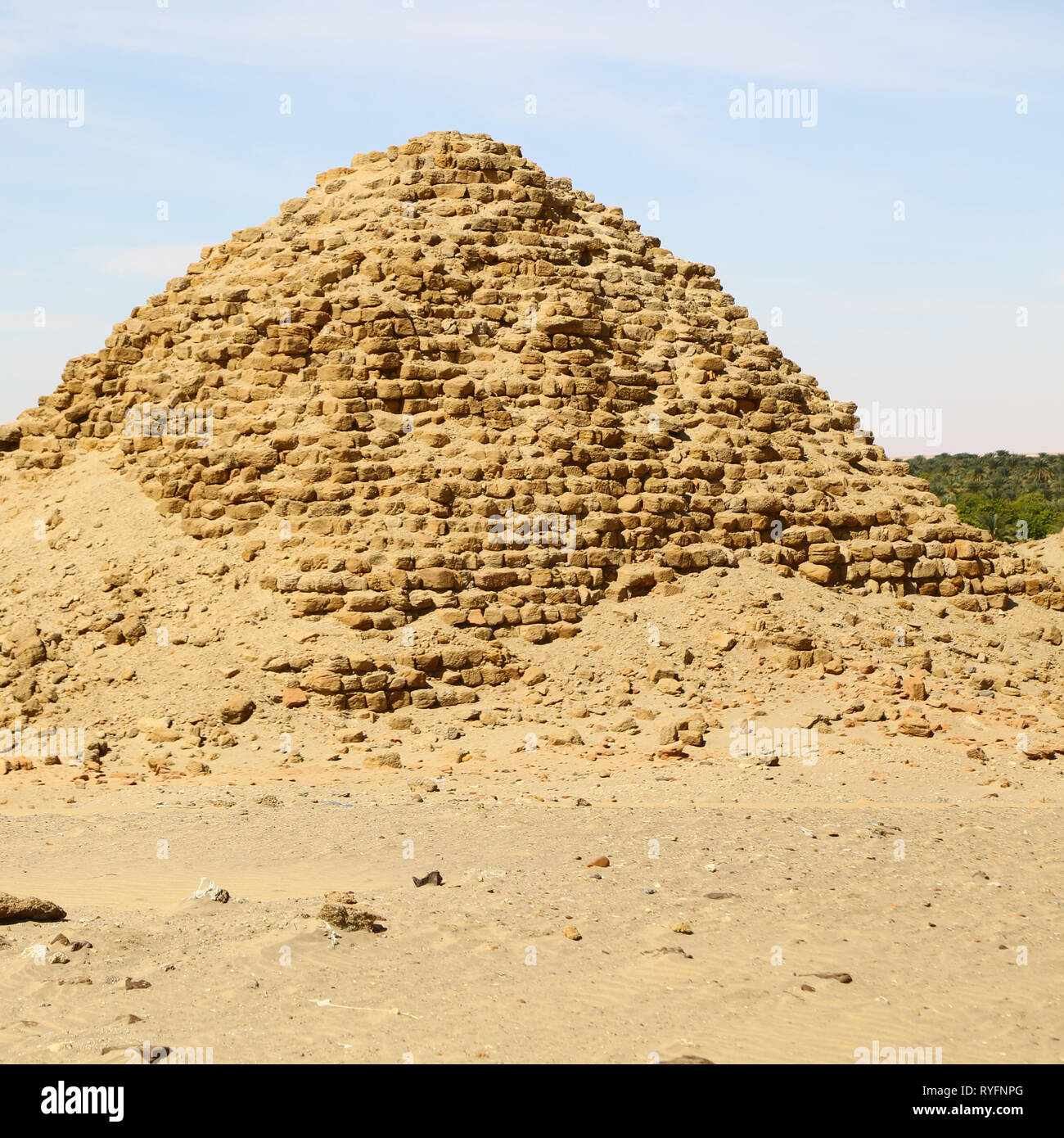 in africa sudan napata karima the antique pyramids of the black pharaohs in the middle of the desert Stock Photo