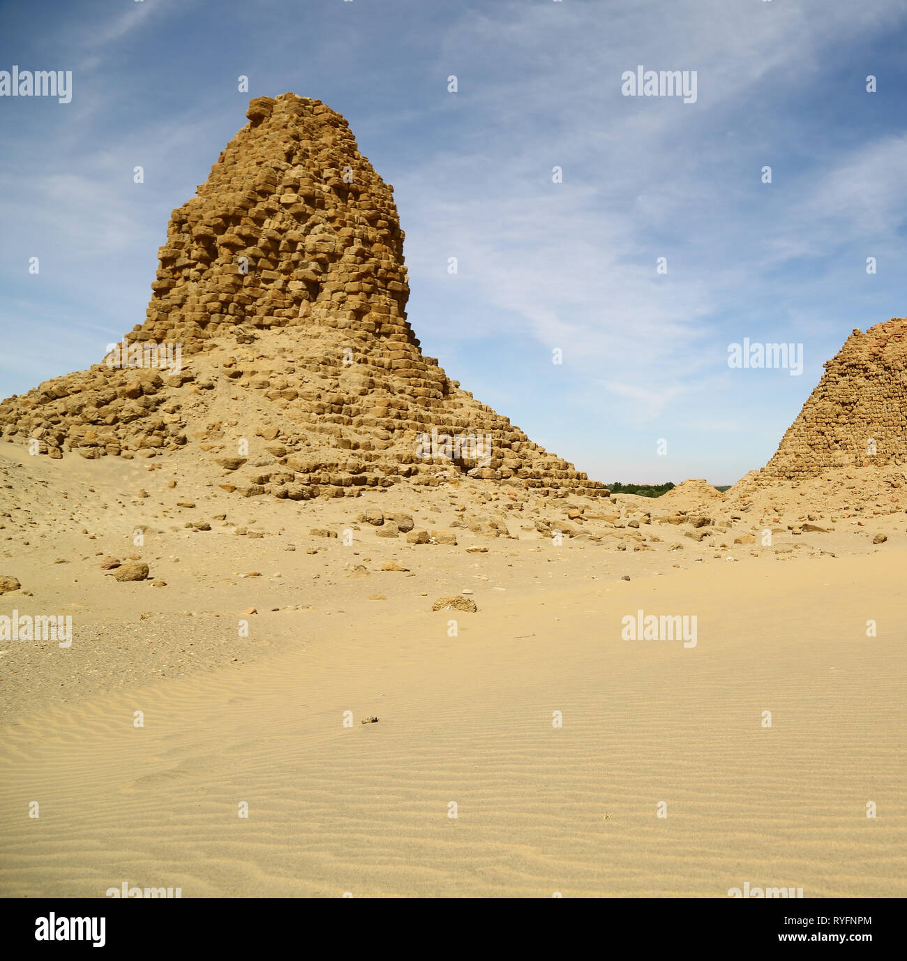 in africa sudan napata karima the antique pyramids of the black pharaohs in the middle of the desert Stock Photo