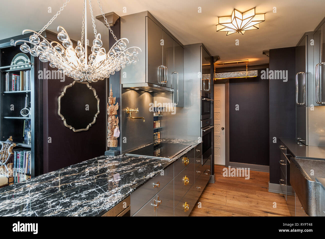 Interior of designer condominium in the Streeterville neighborhood ...