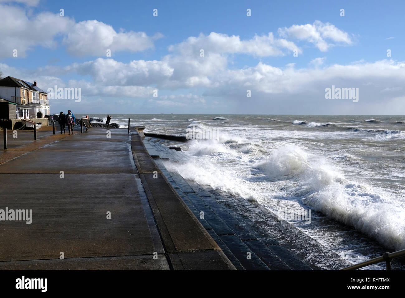 Bonchurch seafront in stormy weather, Isle of Wight, UK Stock Photo Alamy