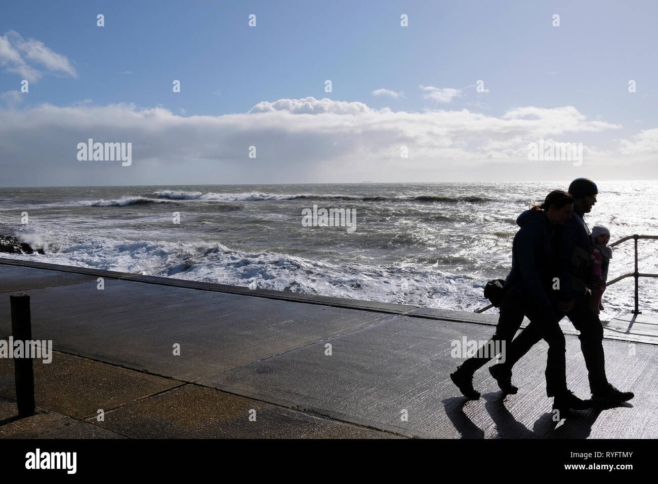 Bonchurch seafront in stormy weather, Isle of Wight, UK Stock Photo Alamy