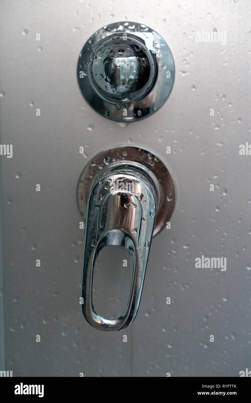 water flow switch in the shower Stock Photo Alamy