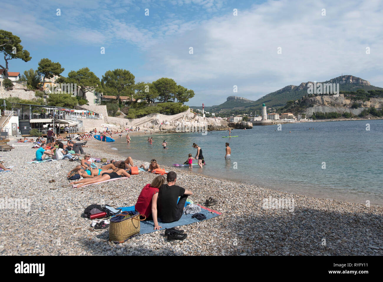 Cassis (south-eastern France): beach of Bestouan Stock Photo