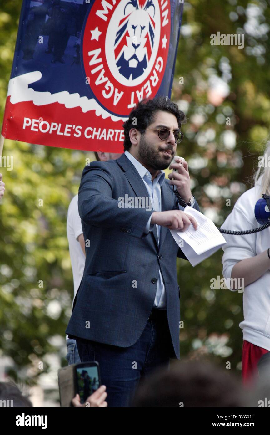Raheem Kassam at the Free Tommy Protest in London Stock Photo