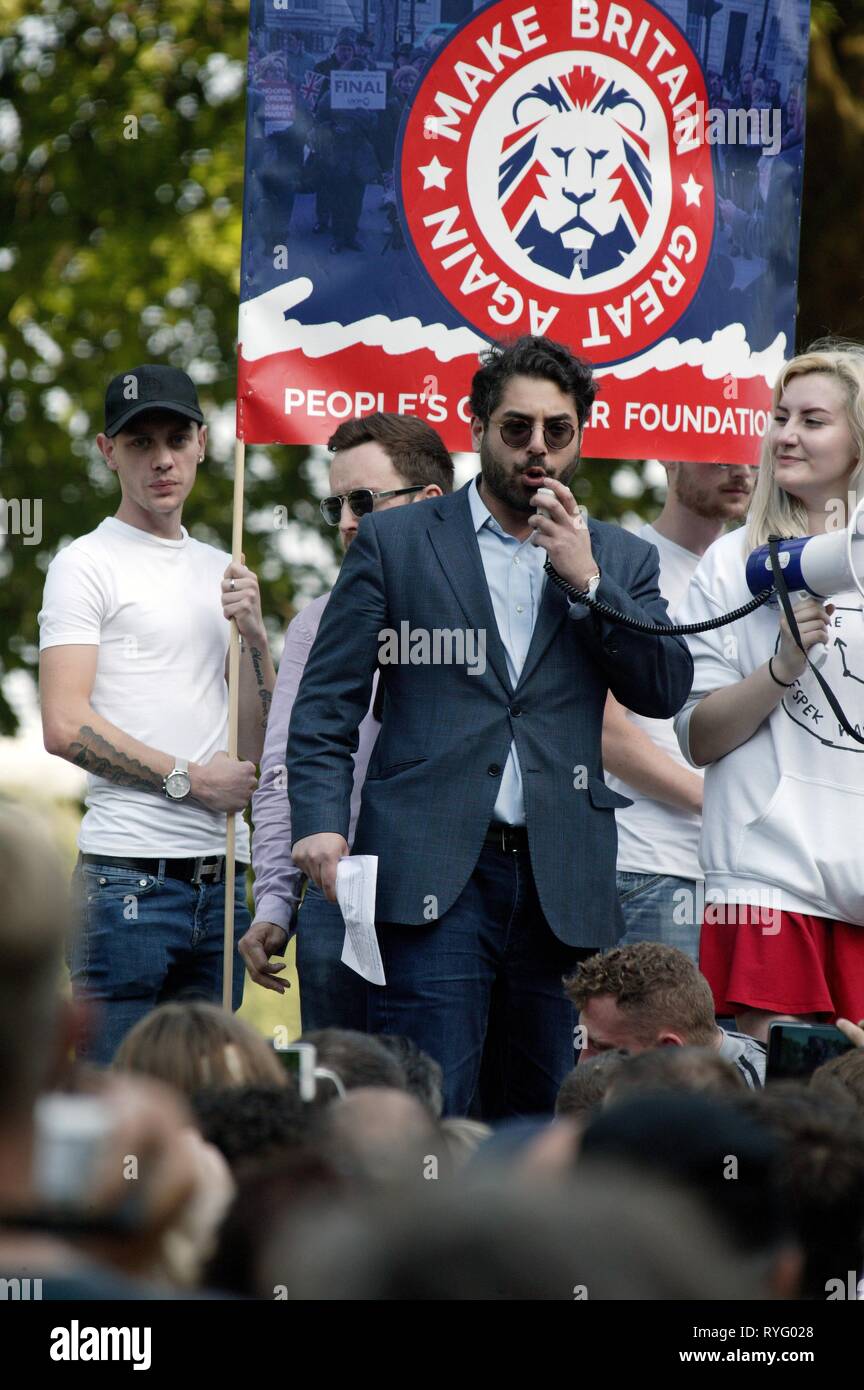 Raheem Kassam at the Free Tommy Protest in London Stock Photo