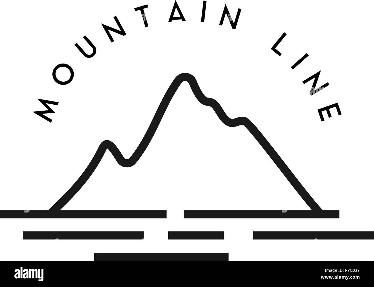 Mountain line icon design template vector isolated Stock Vector Image ...