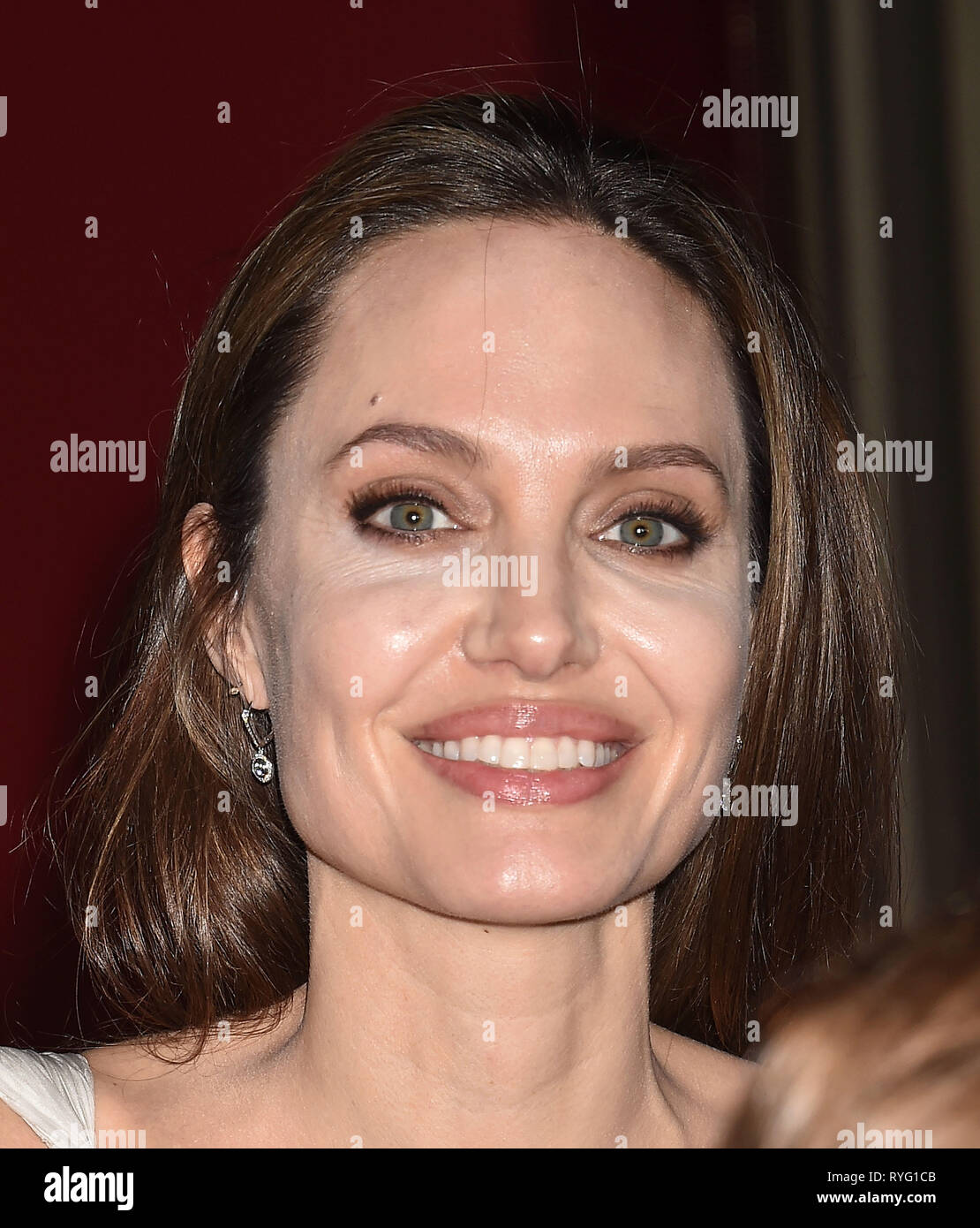 ANGELINA JOLIE American film actress at the premiere of Disney's 'Dumbo' at El Capitan Theatre on March 11, 2019 in Los Angeles, California. Photo: Jeffrey Mayer Stock Photo