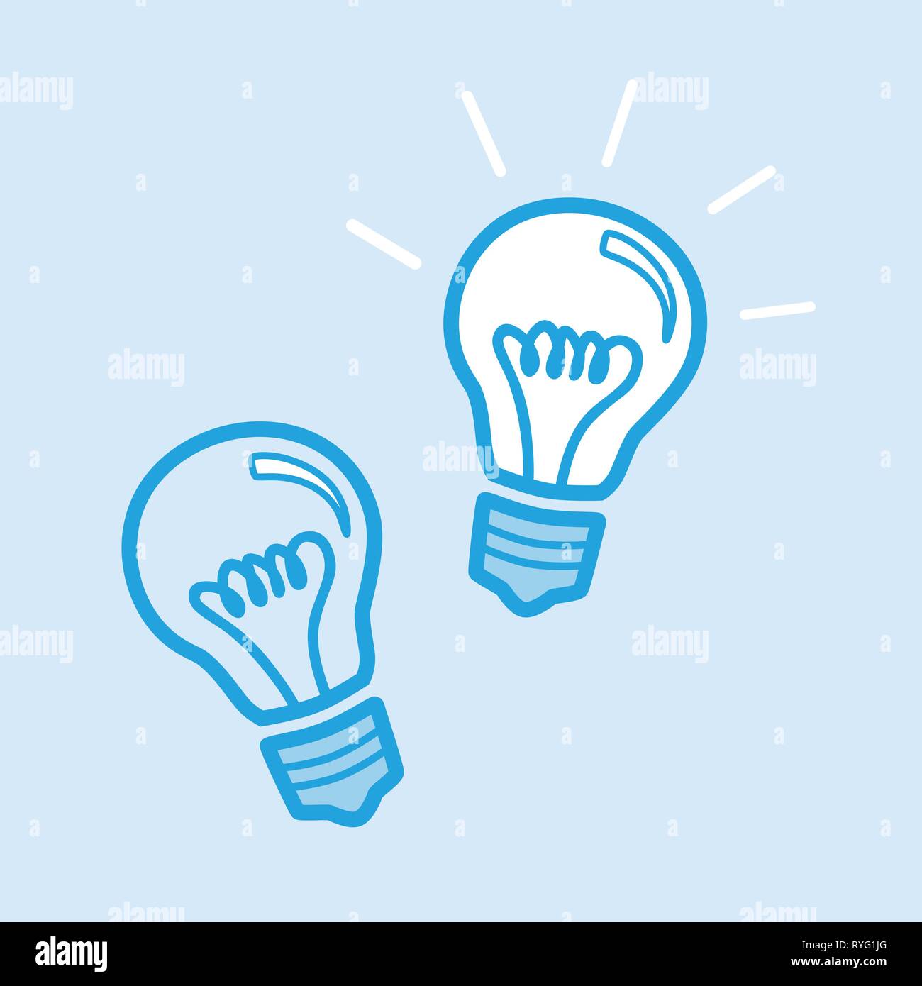 amp Bulb Idea Vector Icon Simple Blue theme vector illustration Stock Vector