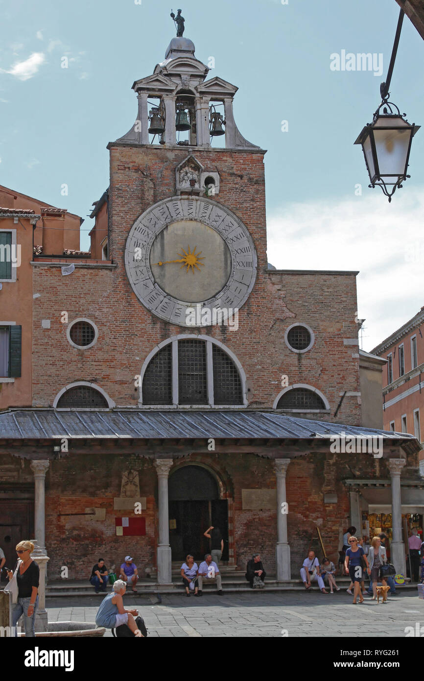 View at bell tower of Church of San Giovanni Elemosinario in Venice, Italy  Stock Photo - Alamy