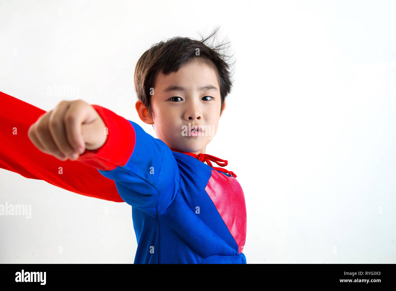 The little boy dress up as superman Stock Photo - Alamy