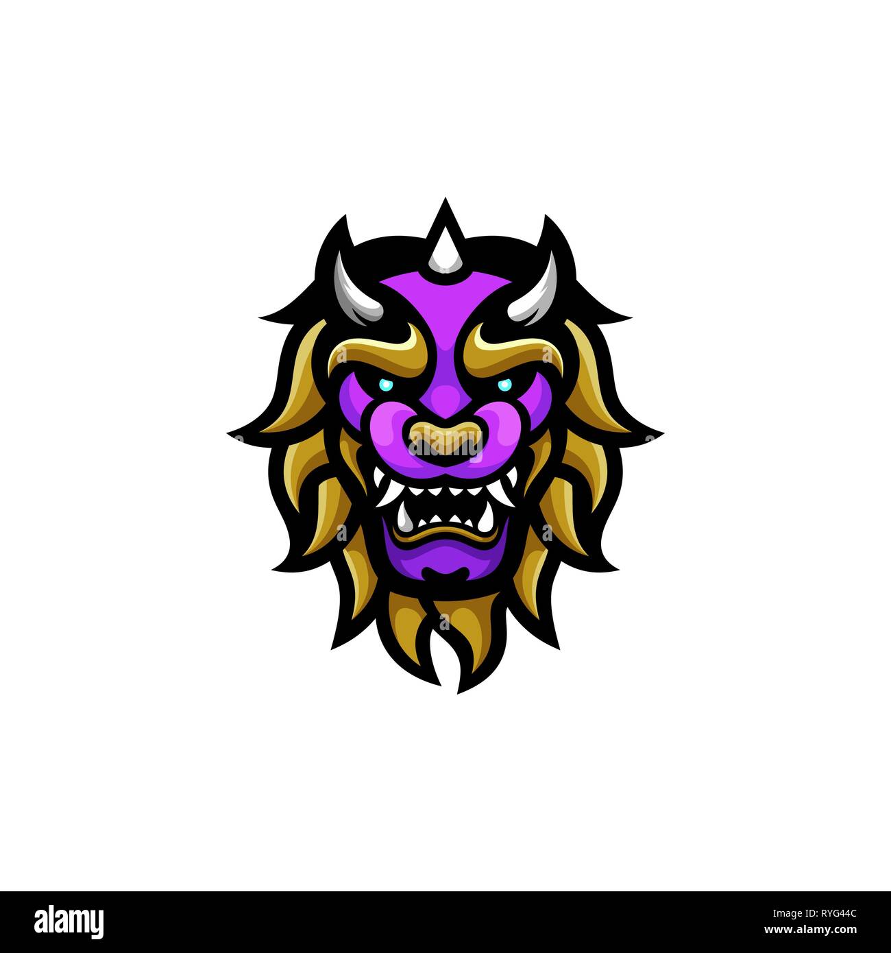 Japan Devil Concept illustration vector template. Suitable for Creative Industry, Multimedia, entertainment, Educations, Shop, and any related busines Stock Photo