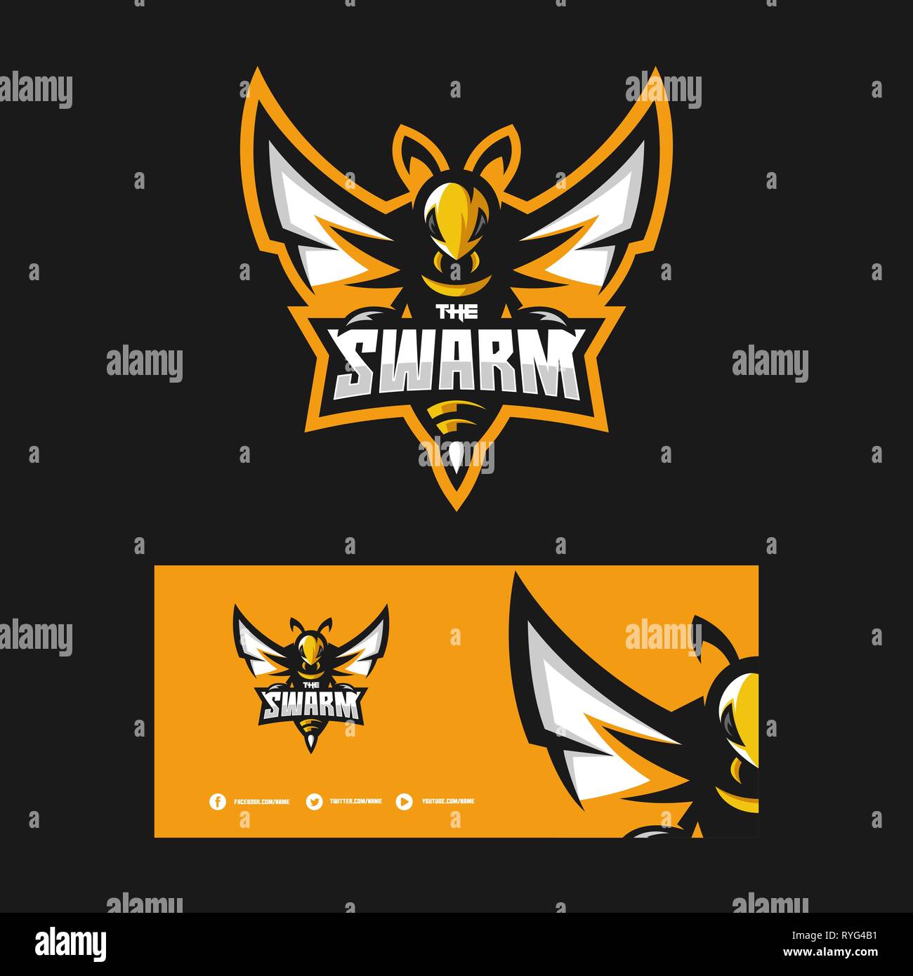 Wasp Concept illustration vector template. Suitable for Creative Industry, Multimedia, entertainment, Educations Stock Photo