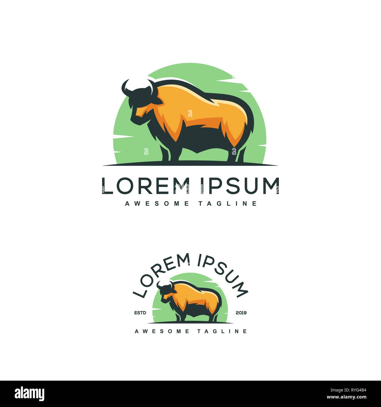 Yak Concept illustration vector template. Suitable for Creative Industry, Multimedia, entertainment, Educations, Shop, and any related business Stock Photo