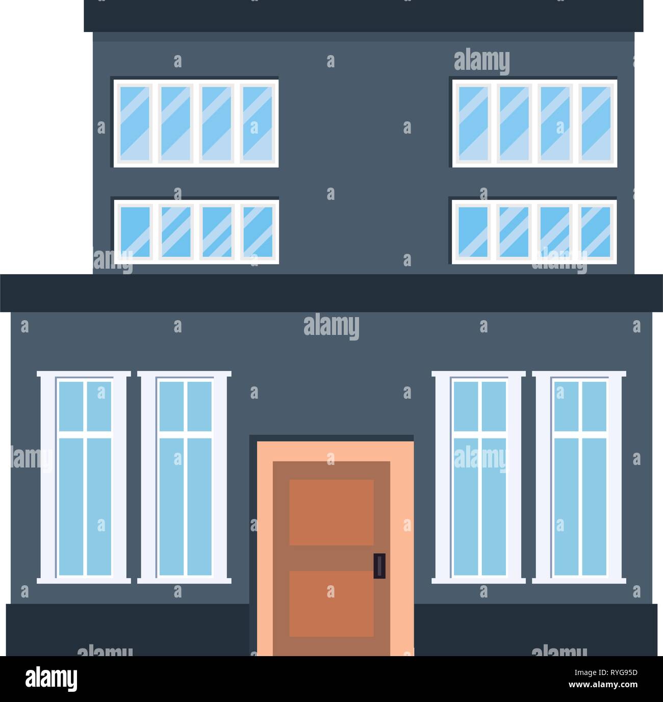 house exterior facade on white background vector illustration Stock ...