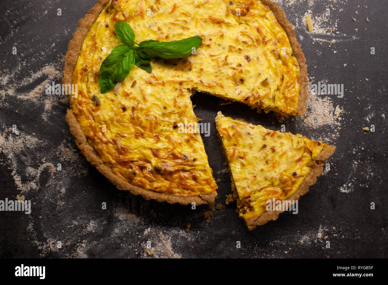Fresh homemade wholegrain carrot quiche Stock Photo Alamy
