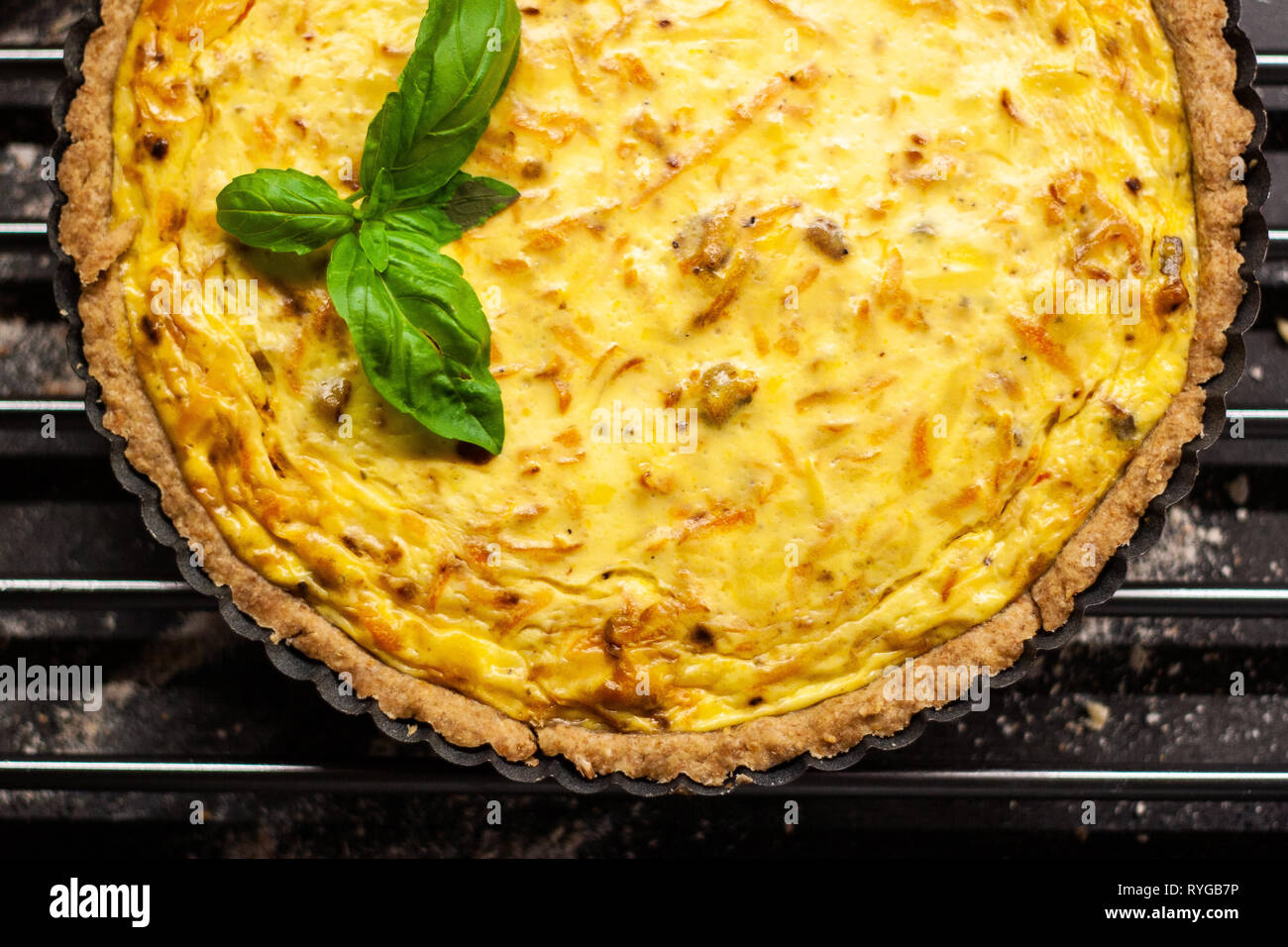 Fresh homemade wholegrain carrot quiche Stock Photo Alamy