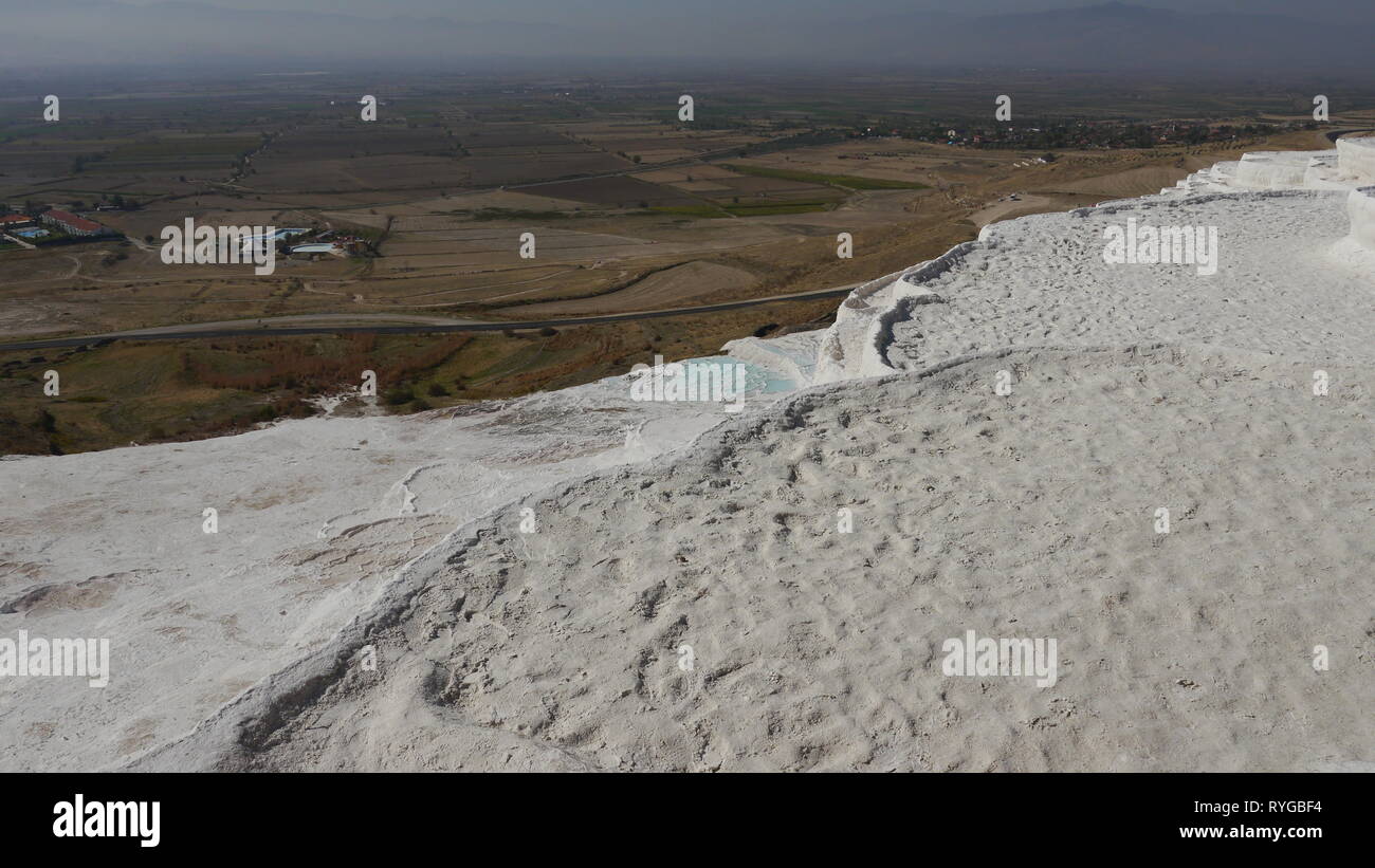 Cotton Castle Pamukkale, Denizli in southwestern Turkey Stock Photo