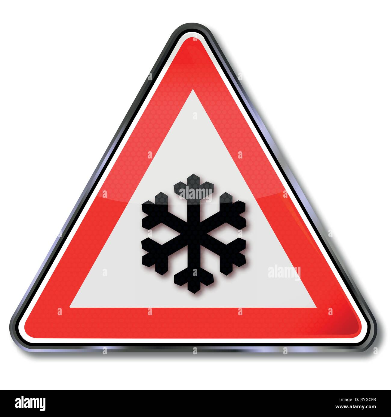 Caution snow and ice and drive carefully Stock Vector