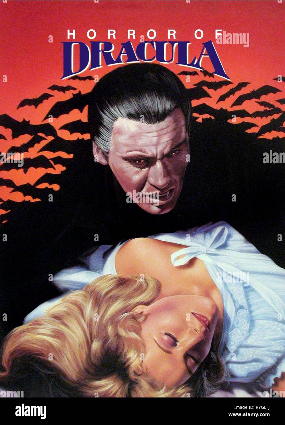 PETER CUSHING, MELISSA STRIBLING POSTER, DRACULA, 1958 Stock Photo