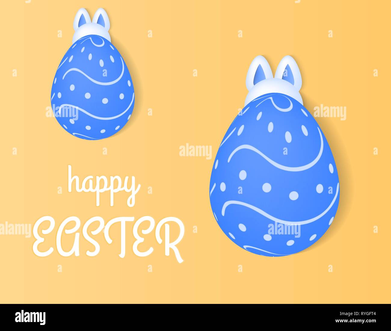 Easter bunny hiding behind eggs hi-res stock photography and images - Alamy