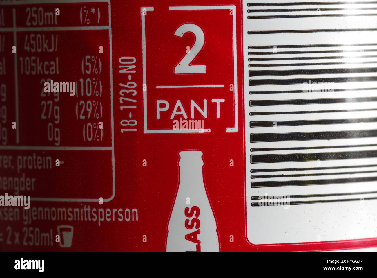 Norway. Norwegian can and bottle deposit recycling scheme Stock Photo