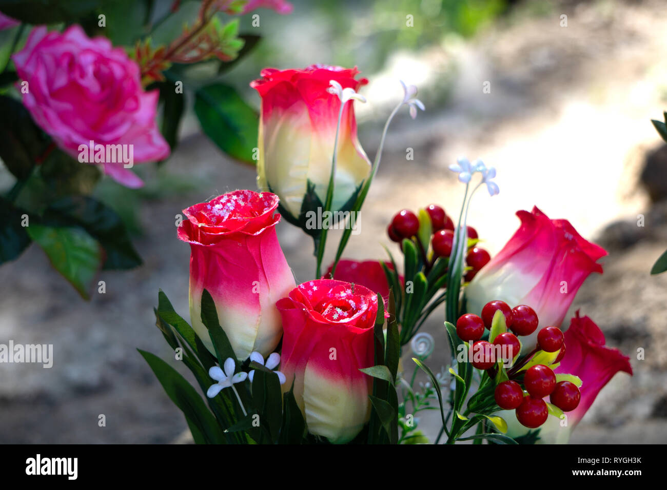 Big Red Faux Flower Colorful Flora Gift Petal Stock Photo Alamy