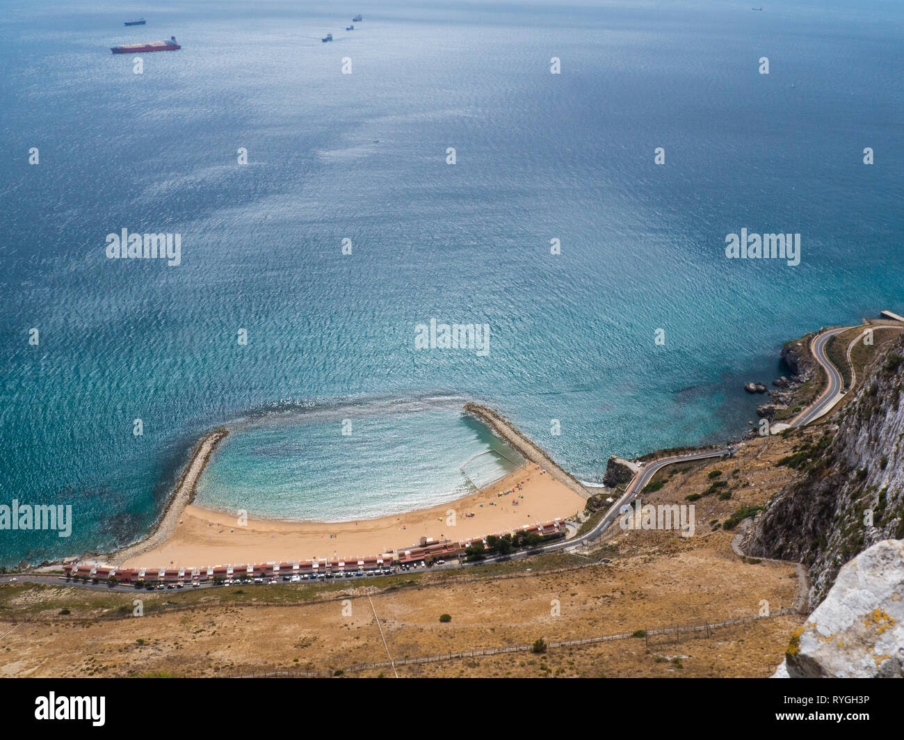 Beautiful Gibraltar rock beach view Stock Photo Alamy