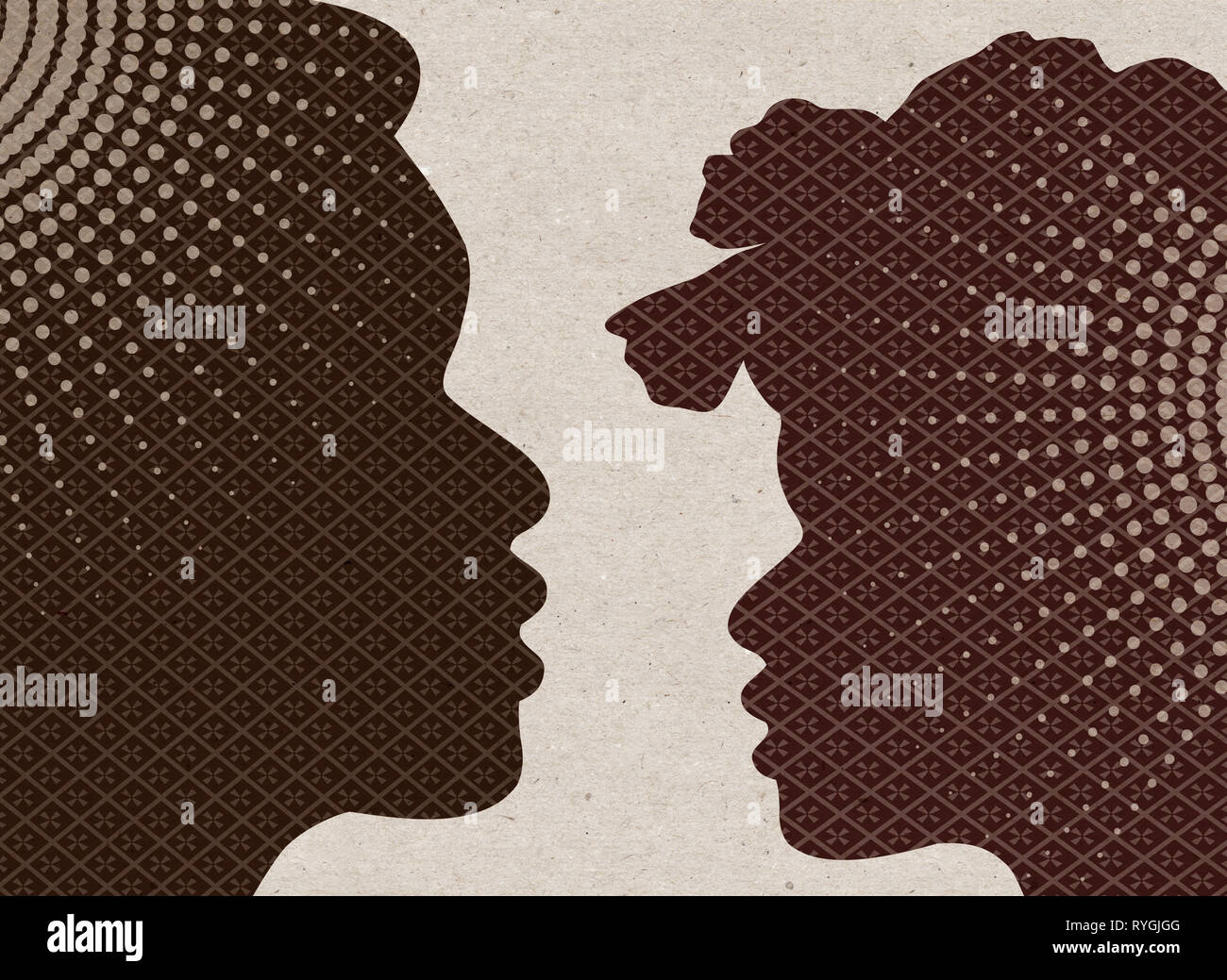 African woman face silhouette hi-res stock photography and images - Alamy