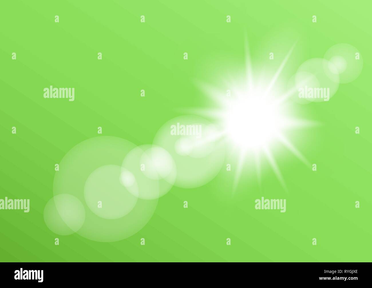 lens light bokeh green background Stock Vector