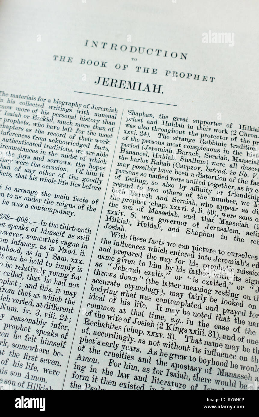 Close up of A page of the Introduction, the Book of the Prophet