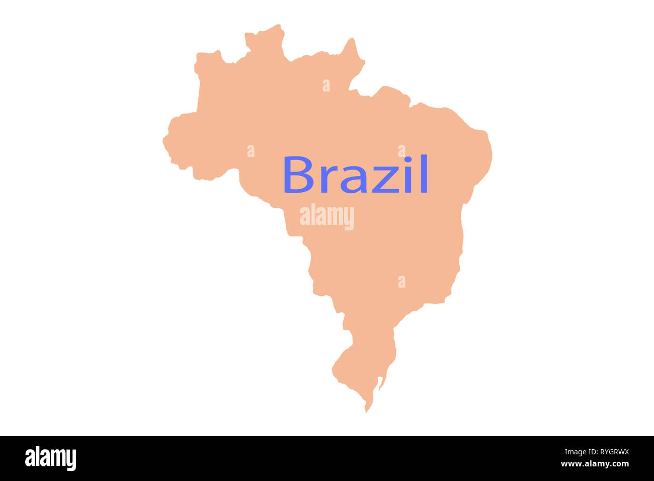 Magnifying Brazil on map country de earth graphic Stock Photo