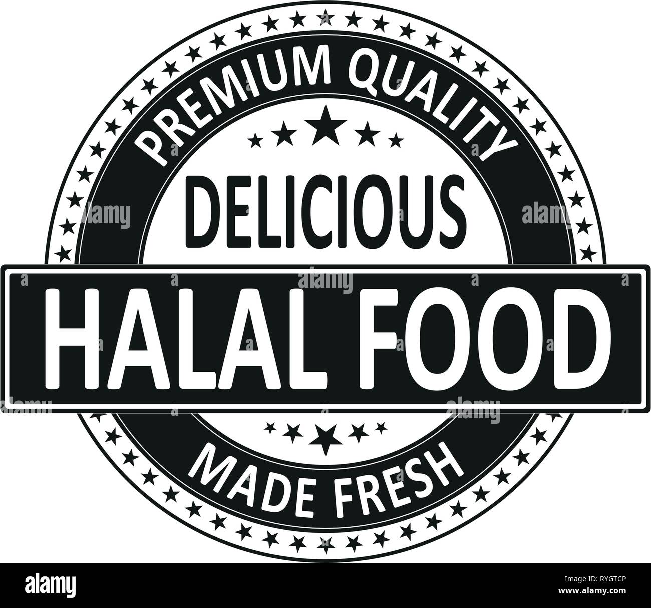 black premium quality delicious halal food made fresh isolated square