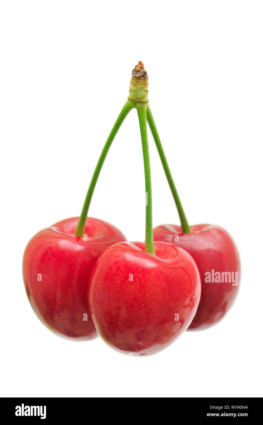 sweet cherries isolated on a white background Stock Photo