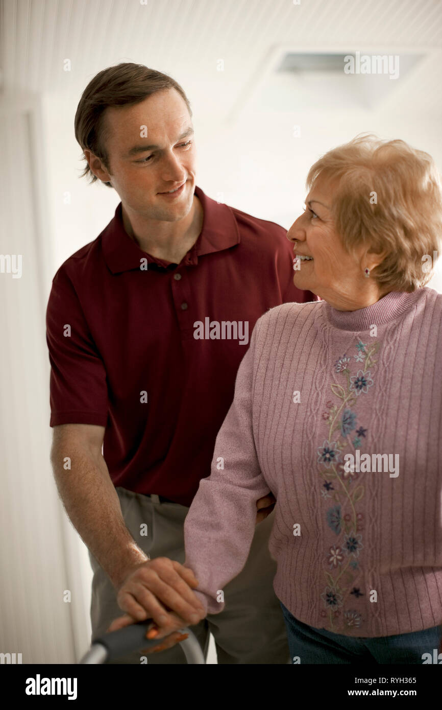 Using a walking frame hires stock photography and images Alamy