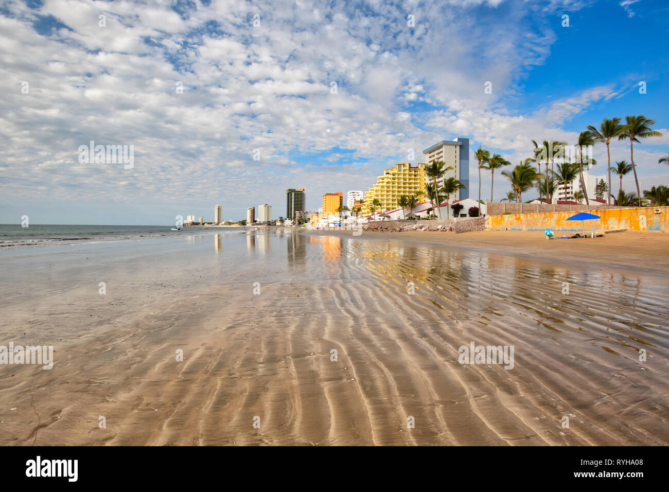 Mazatlan Golden Zone (Zona Dorada), famous touristic beach and resort
